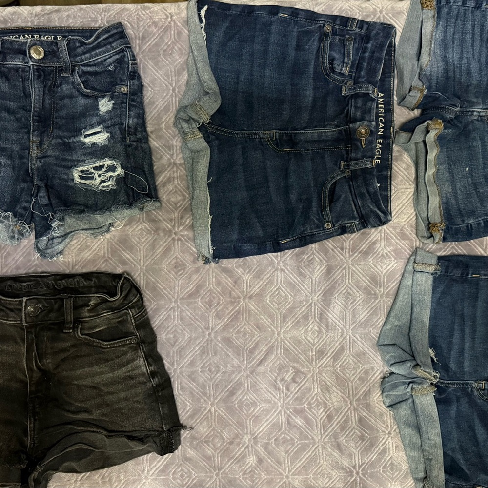 American Eagle Outfitters Distressed Denim Shorts Set